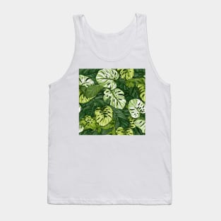 variegated monstera pattern Tank Top